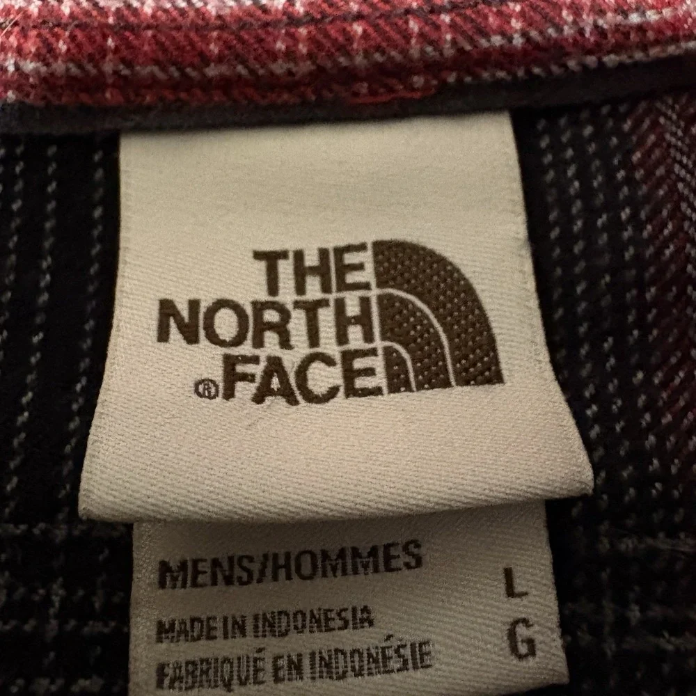 North Face Flannel Shirt Mens L Red Black Plaid Long Sleeve Soft Hiking NF0A3YRX